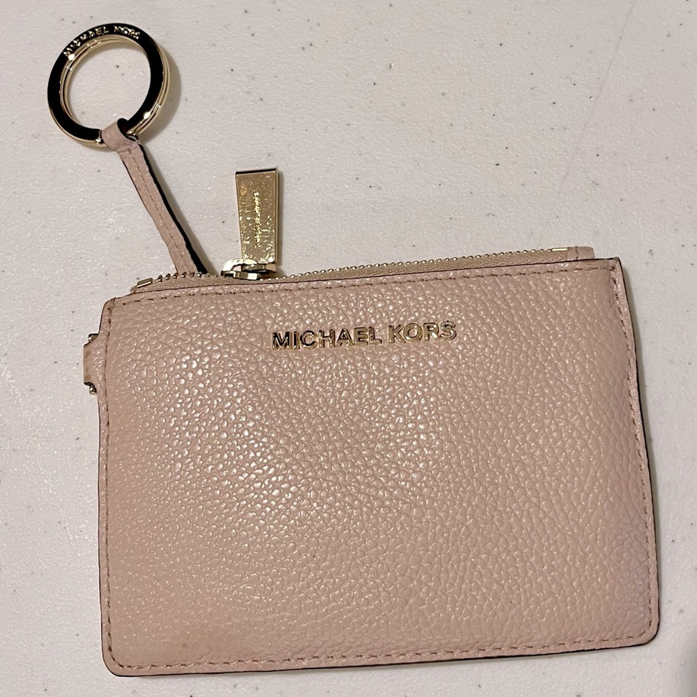 Michael Kors Change Purse/ Key Chain/ ID Holder, Pale Pink